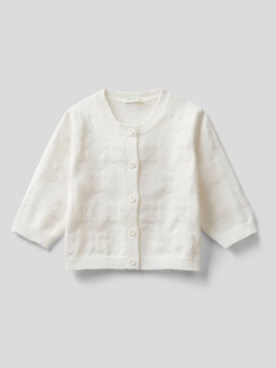 White Kids' Benetton Viscose Blend Cardigan | AU128990