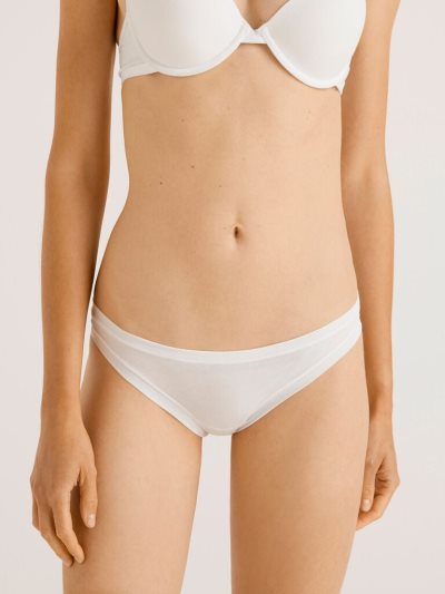 White Women's Benetton Brazilian Super Stretch Organic Cotton Knickers | AU843445