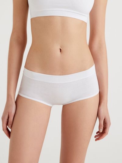 White Women's Benetton Super Stretch Organic Cotton Knickers | AU594997