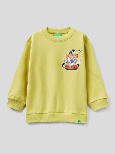 Yellow Kids' Benetton 100% Cotton Looney Tunes Sweatshirt | AU968243