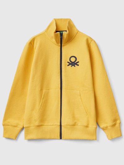 Yellow Kids' Benetton Pure Cotton Zip Sweatshirt | AU727226