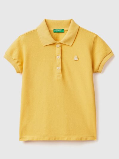 Yellow Kids' Benetton Regular Fit Organic Cotton Polo Shirts | AU813632