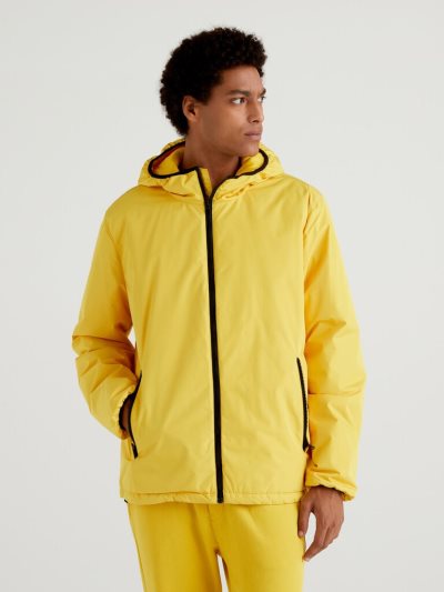 Yellow Men's Benetton Rain Defender Hooded Light Jackets | AU496266