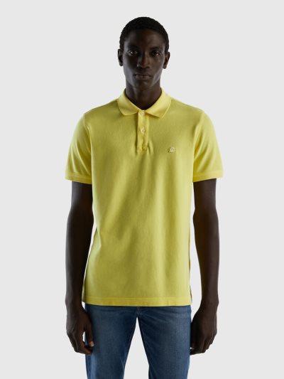 Yellow Men's Benetton Regular Fit Short Sleeve Polos | AU705124