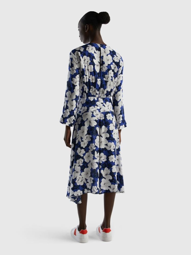 Air Force Blue Women's Benetton Flowy Floral Dress | AU975303