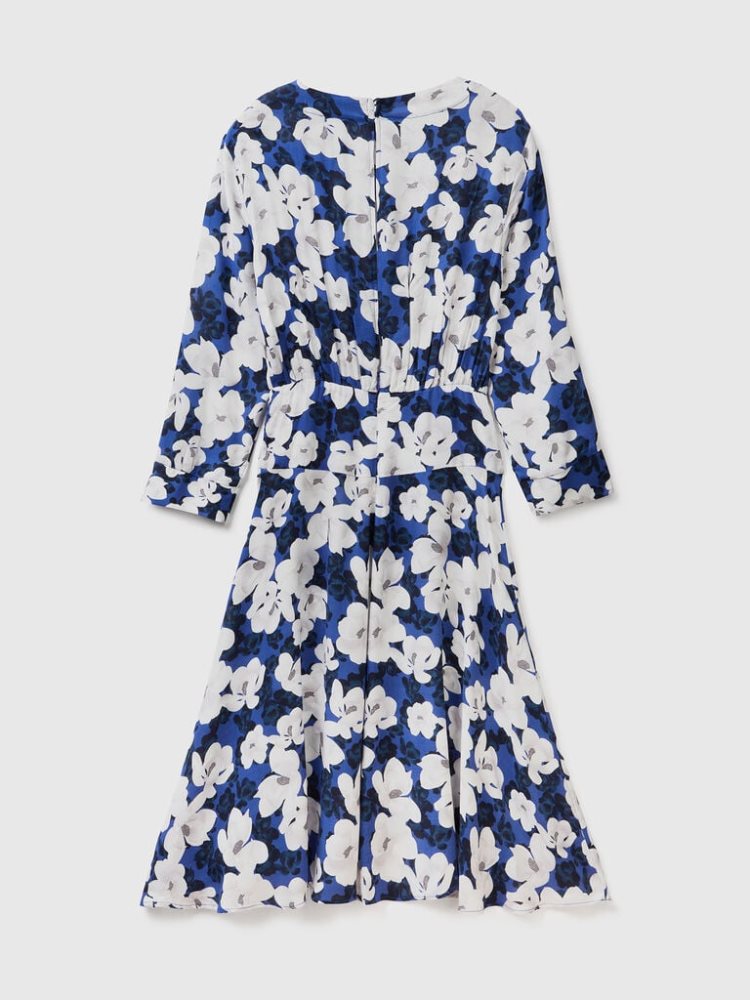 Air Force Blue Women's Benetton Flowy Floral Dress | AU975303