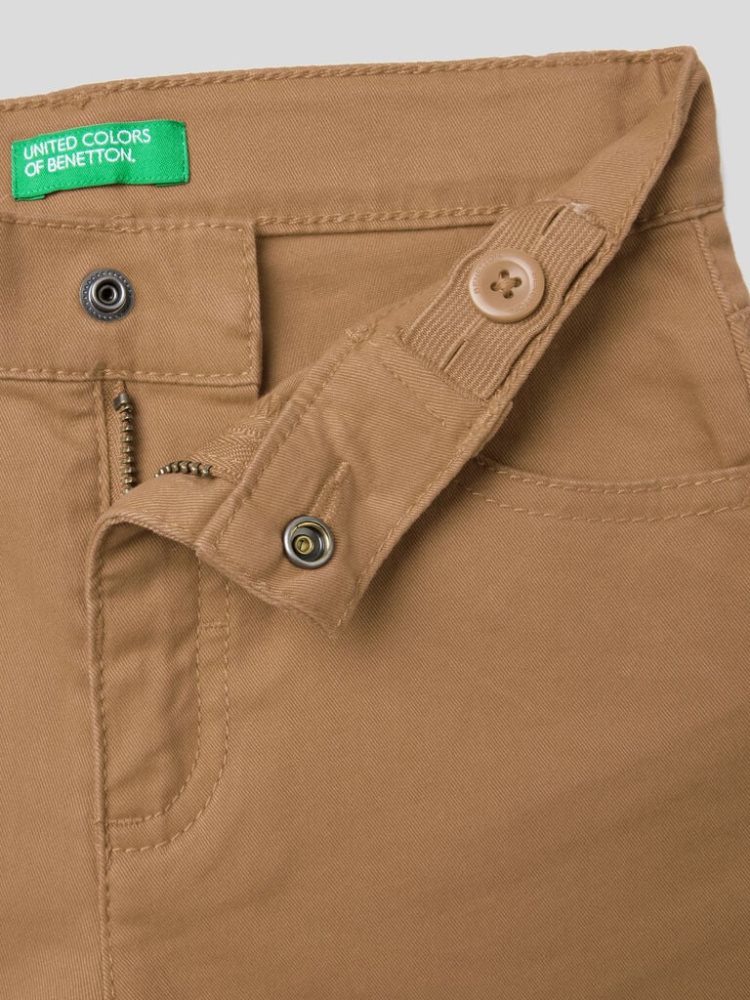 Beige Kids' Benetton Five-pocket Stretch Trousers | AU722783