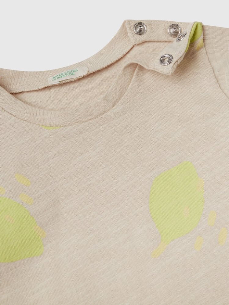 Beige Kids' Benetton Fruit Print T Shirts | AU891212