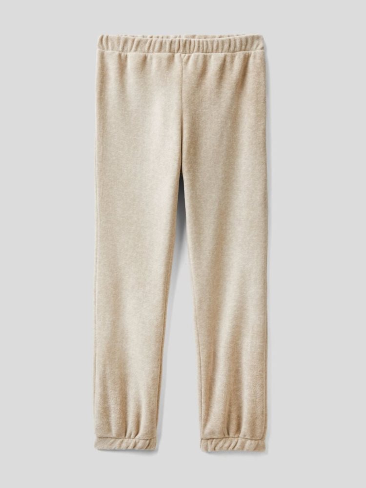 Beige Women's Benetton Warm Fleece Trousers | AU670036