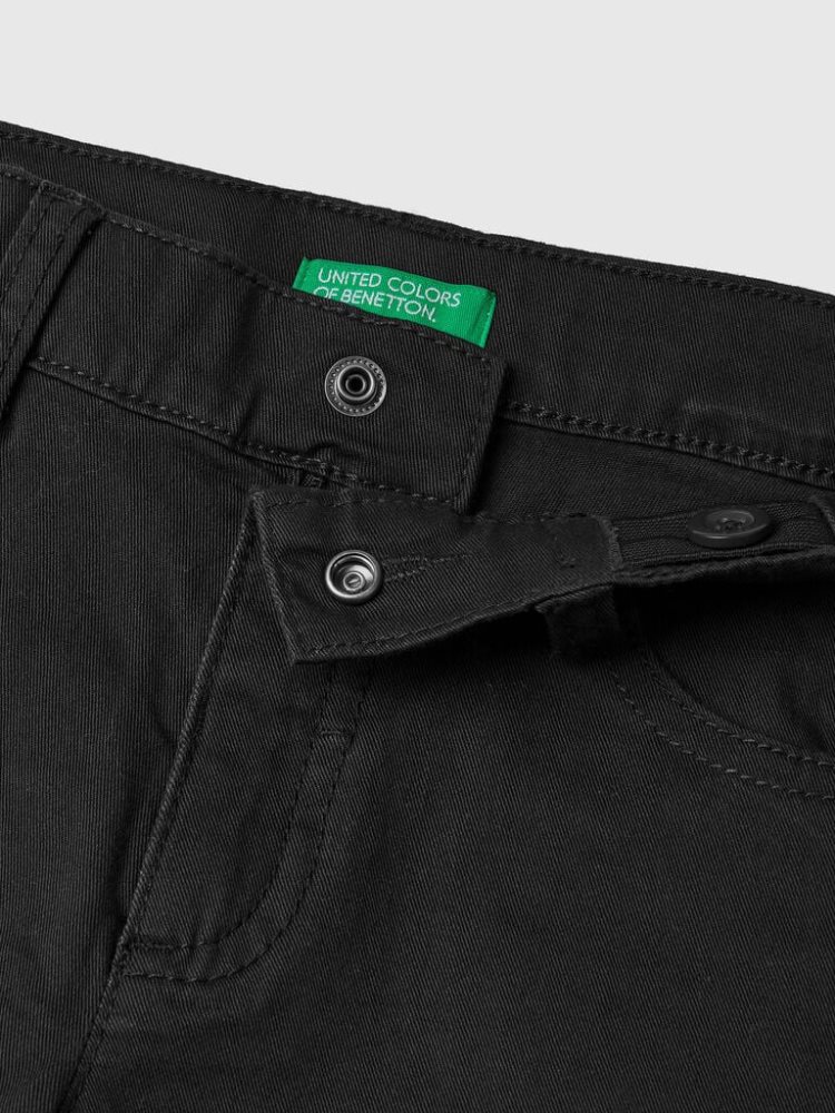 Black Kids' Benetton Five-pocket Slim Fit Trousers | AU092200