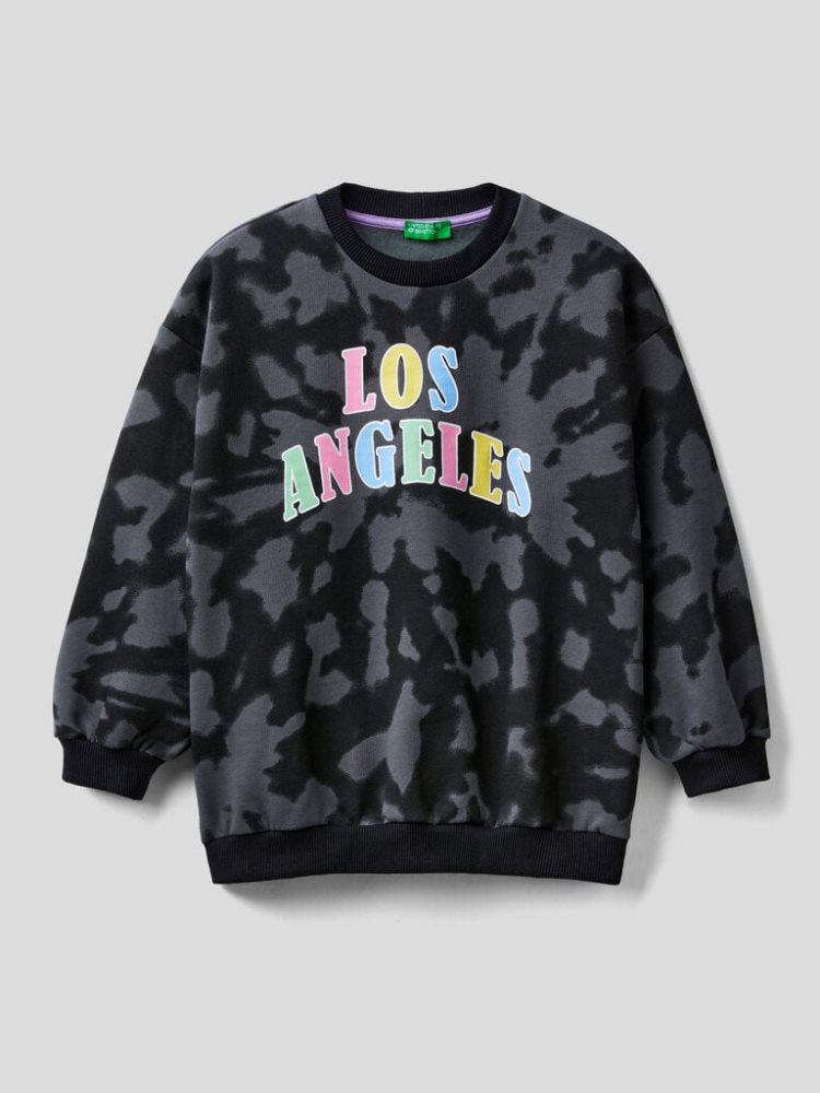 Black Kids\' Benetton Tie-dye Long Sleeve Sweatshirt | AU696774