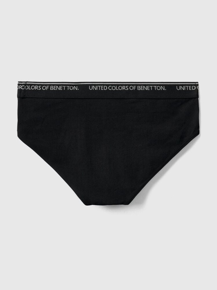 Black Men's Benetton Stretch Organic Cotton Briefs | AU321322