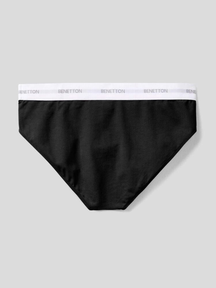 Black Men's Benetton Stretch Organic Cotton Briefs | AU490845