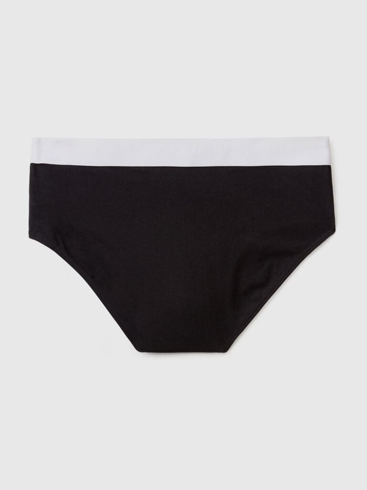 Black Men's Benetton Stretch Organic Cotton Briefs | AU930457