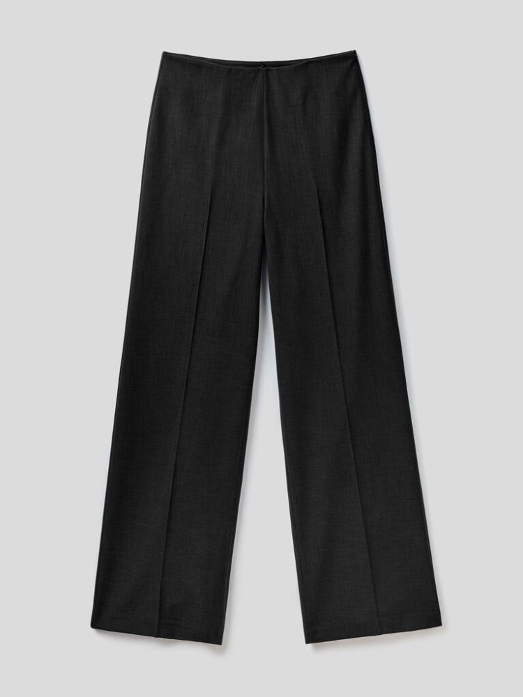 Black Women's Benetton Flowy High-waisted Trousers | AU163929