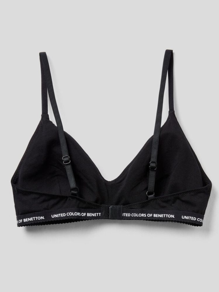 Black Women's Benetton Stretch Organic Cotton Bras | AU132095