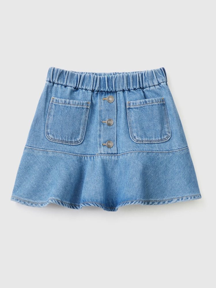 Blue Kids\' Benetton Denim Frill Mini Skirts | AU893906