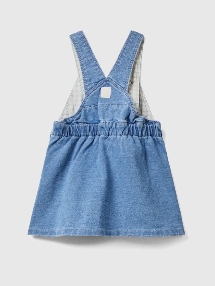 Blue Kids' Benetton Denim-look Dungaree Dungarees | AU804859