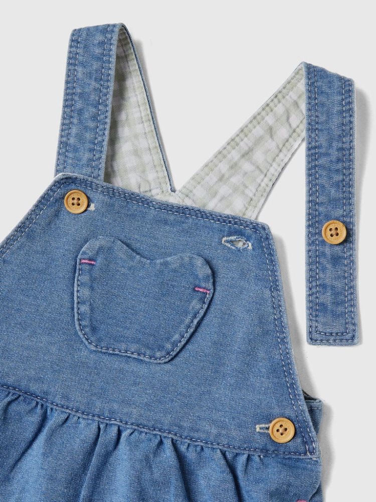 Blue Kids' Benetton Denim-look Dungaree Dungarees | AU804859