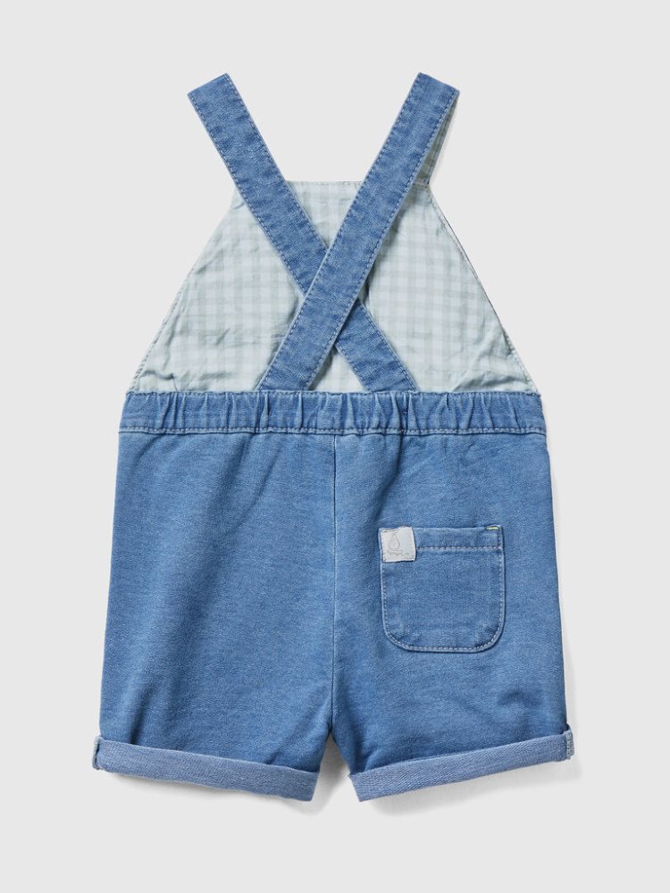 Blue Kids' Benetton Denim-look Dungarees | AU461815