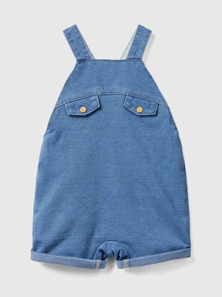 Blue Kids\' Benetton Denim-look Dungarees | AU461815