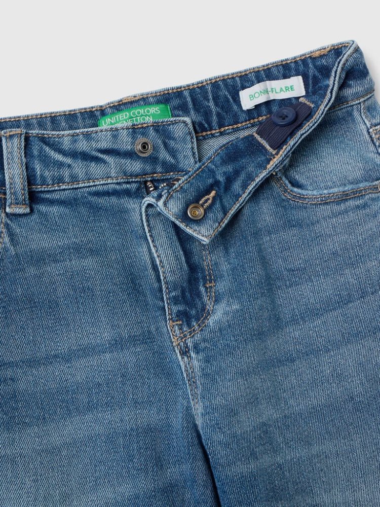 Blue Kids' Benetton Five Pocket Flared Jeans | AU877472