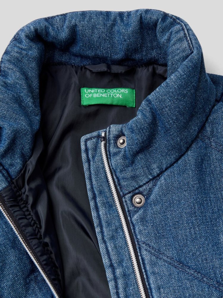 Blue Kids' Benetton Quilted Denim Light Jackets | AU439626