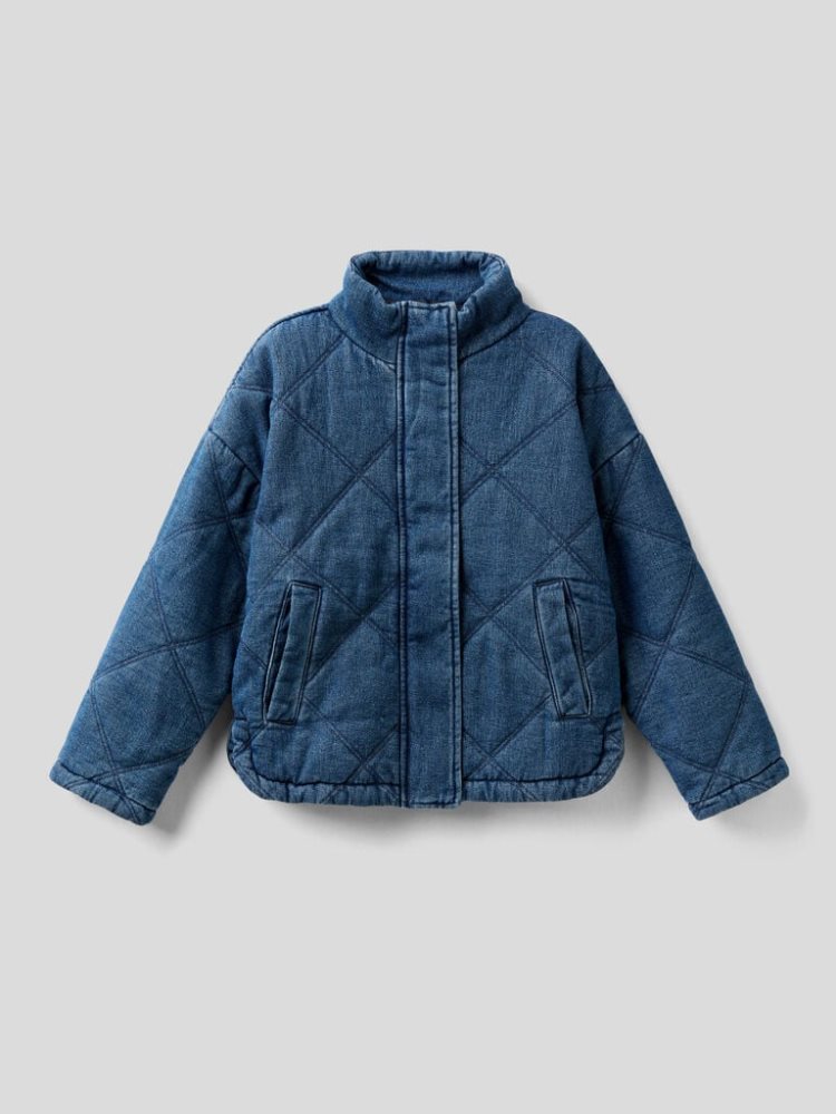 Blue Kids\' Benetton Quilted Denim Light Jackets | AU439626