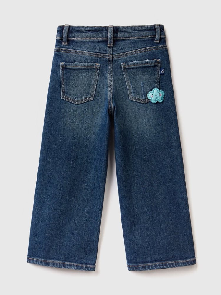 Blue Kids' Benetton Wide Fit Jeans | AU864558