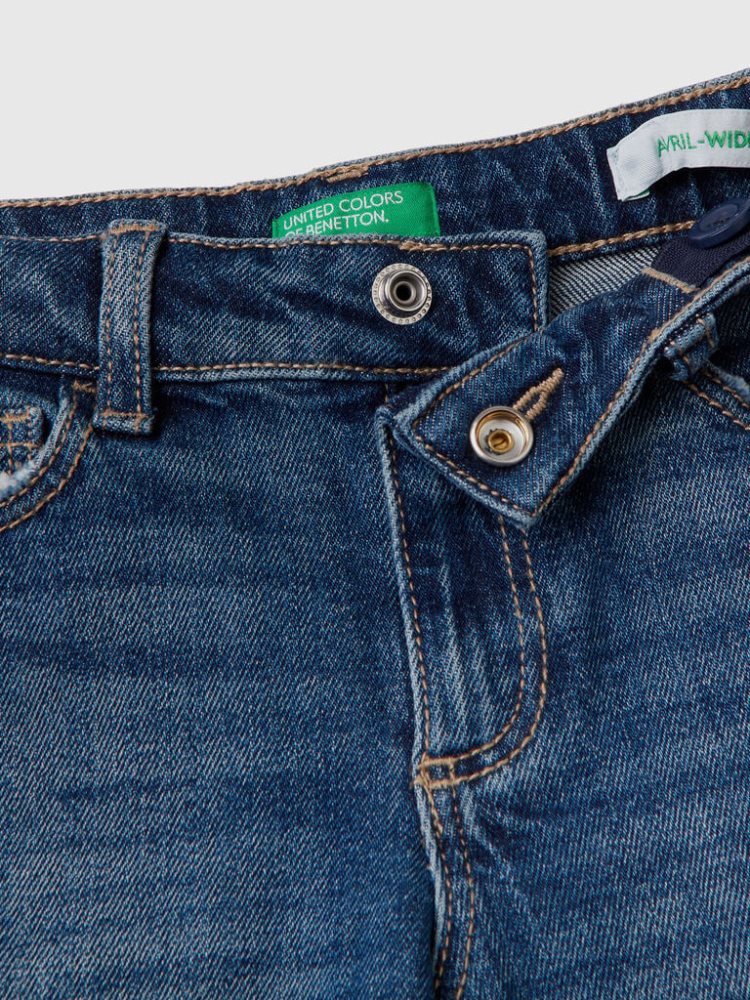 Blue Kids' Benetton Wide Fit Jeans | AU864558