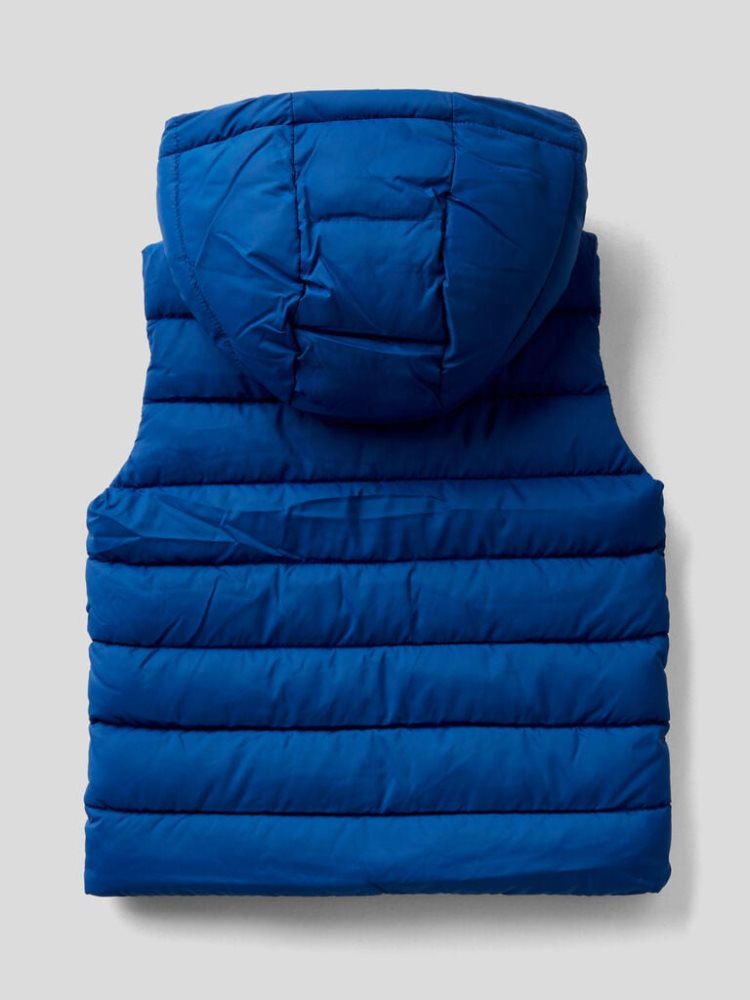 Bright Blue Kids' Benetton Padded Removable Hood Vest | AU370820