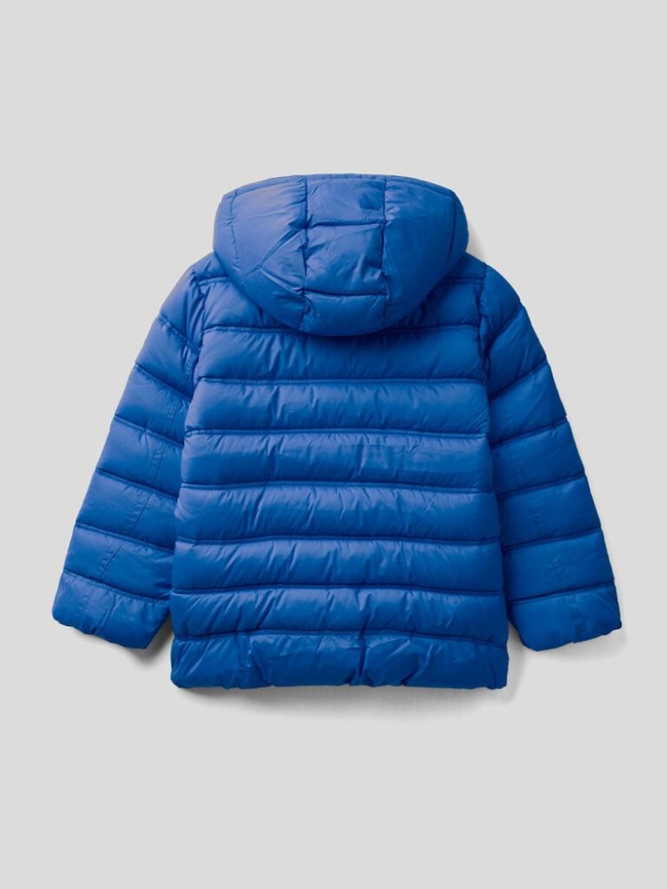 Bright Blue Kids' Benetton Puffer Hood And Logo Padded Jackets | AU707306