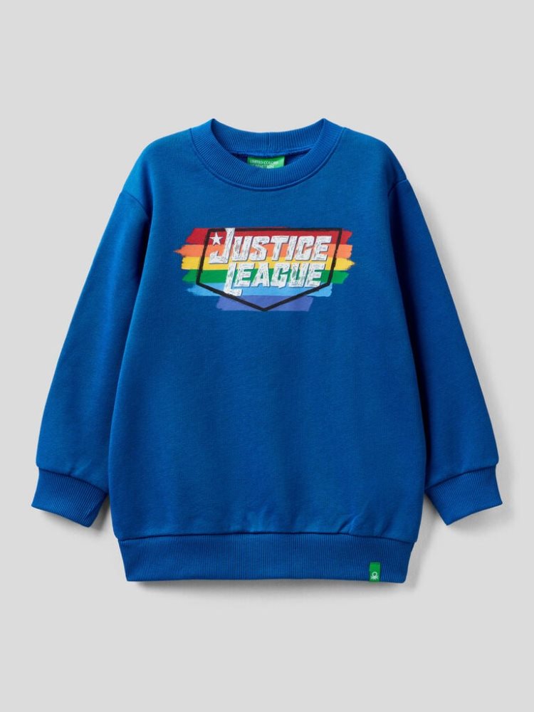 Bright Blue Kids\' Benetton Regular Fit ©&™dc Comics Sweatshirt | AU073059