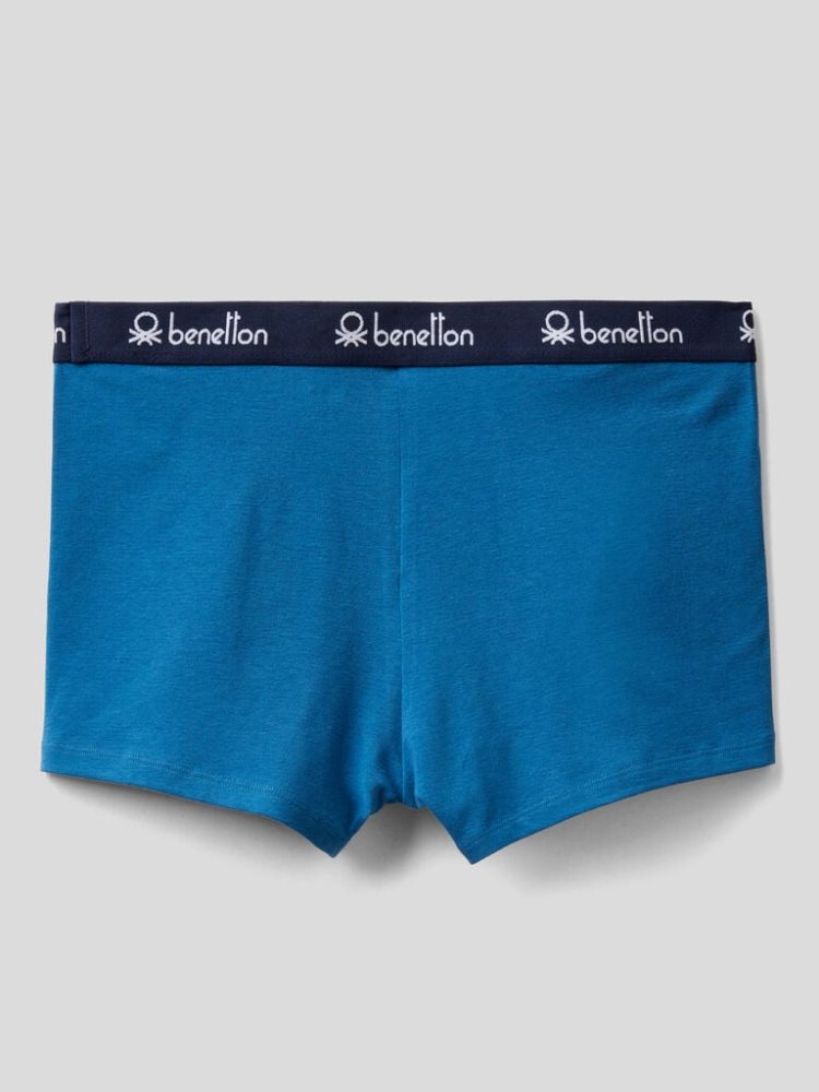 Bright Blue Men's Benetton Stretch Organic Cotton Boxers | AU244643