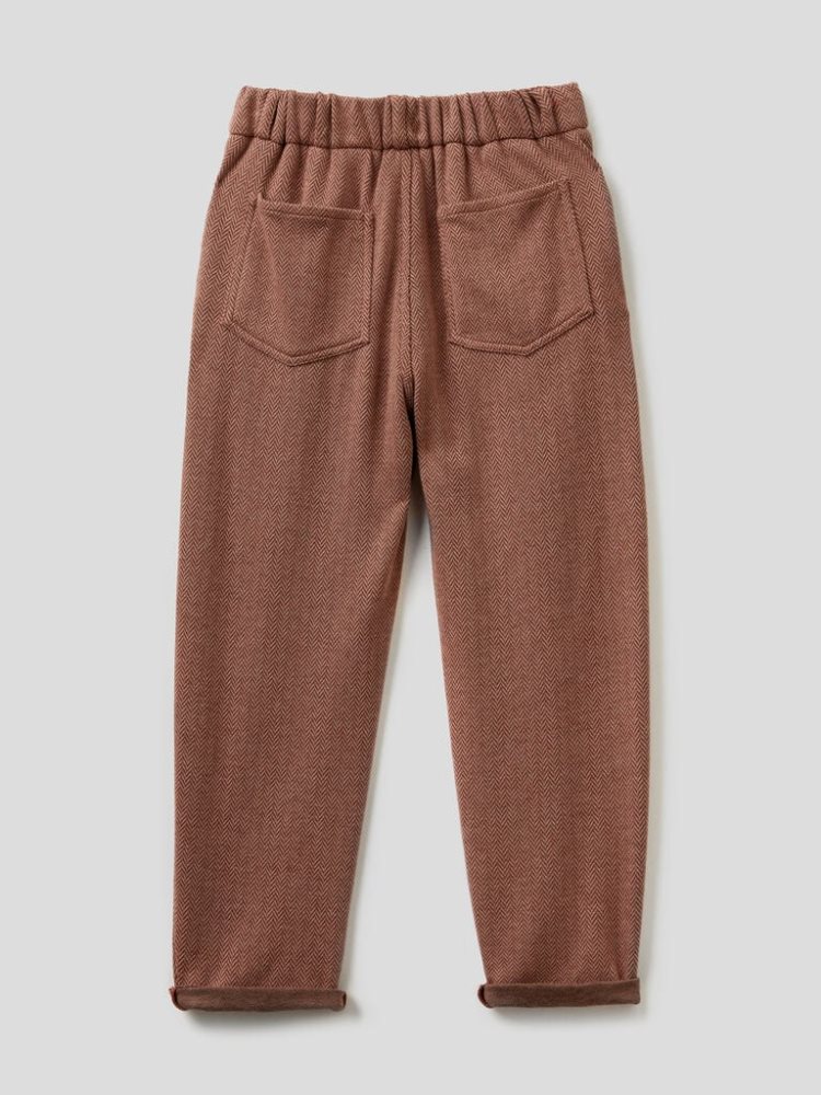 Brown Kids' Benetton Flowy Jacquard Trousers | AU834205