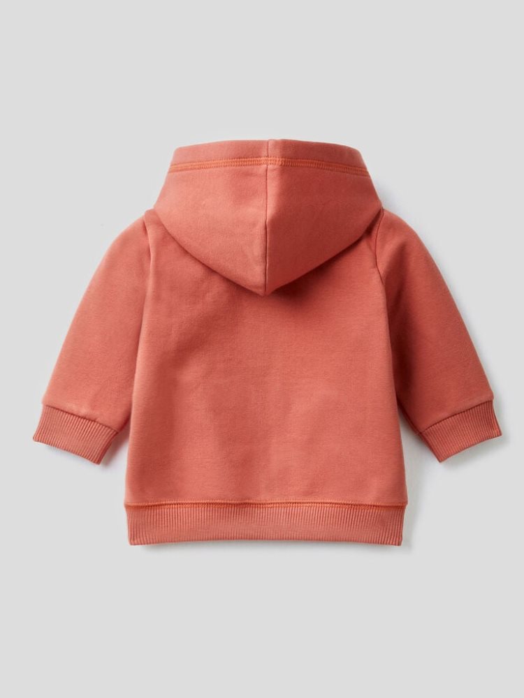 Brown Kids' Benetton Print On The Pocket Hoodie | AU521133