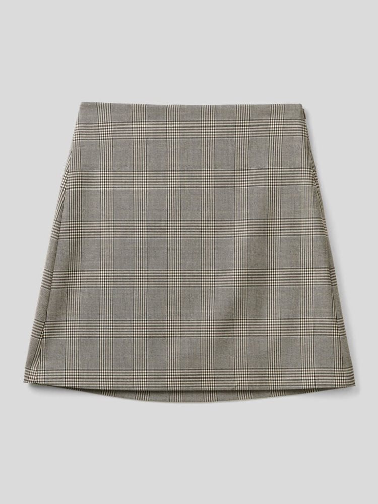 Brown Women's Benetton Check Flannel Mini Skirts | AU648705