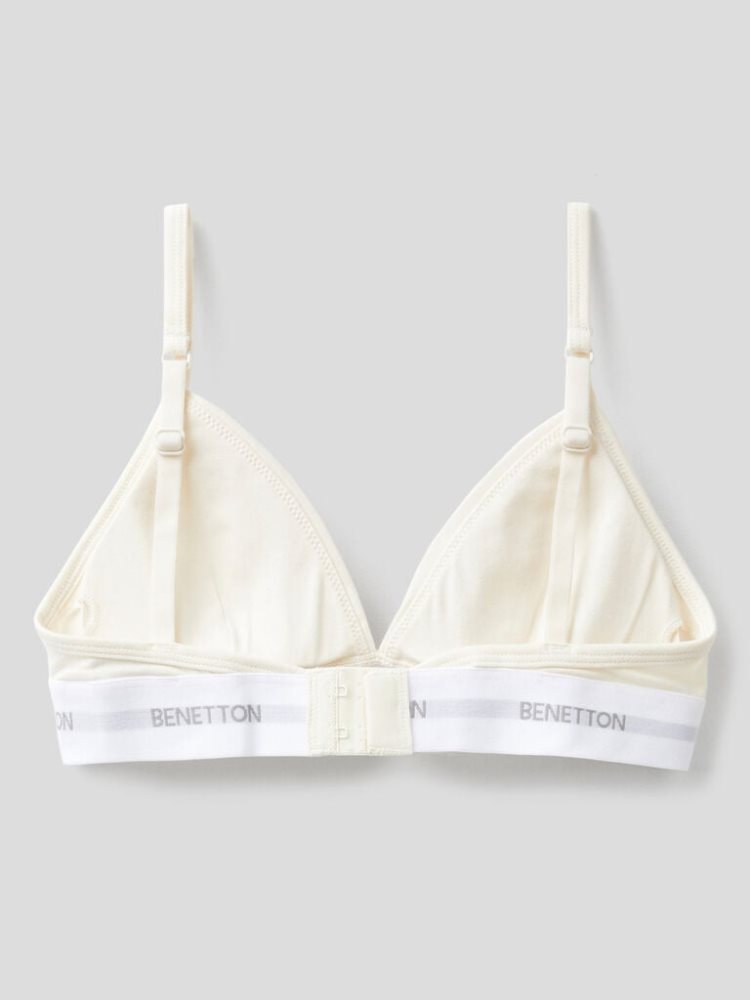 Cream White Women's Benetton Triangle Bras | AU126919