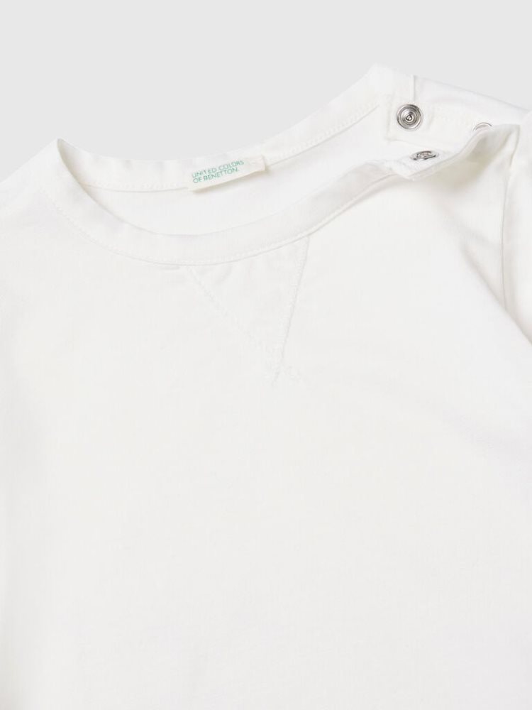 Creamy White Kids' Benetton Striped Lapels T Shirts | AU385244