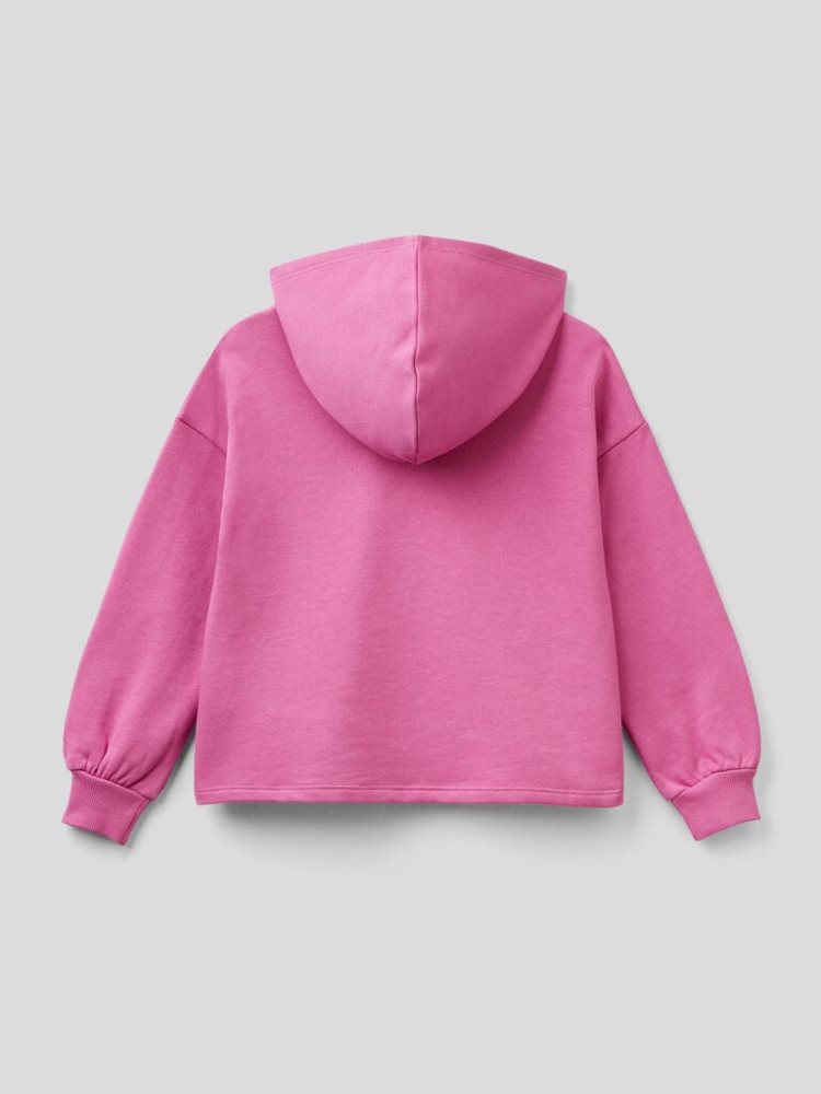 Cyclamen Kids' Benetton 100% Cotton Boxy Hoodie | AU342292