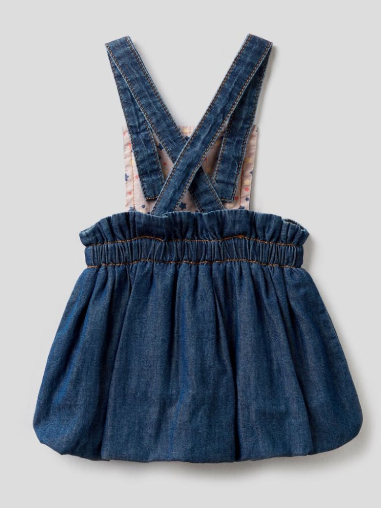 Dark Blue Kids' Benetton Balloon Dungaree Dungarees | AU332683