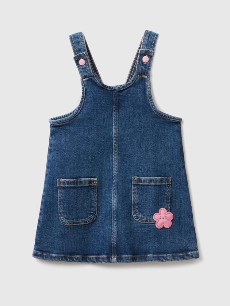 Dark Blue Kids\' Benetton Denim Overall Skirts | AU208545