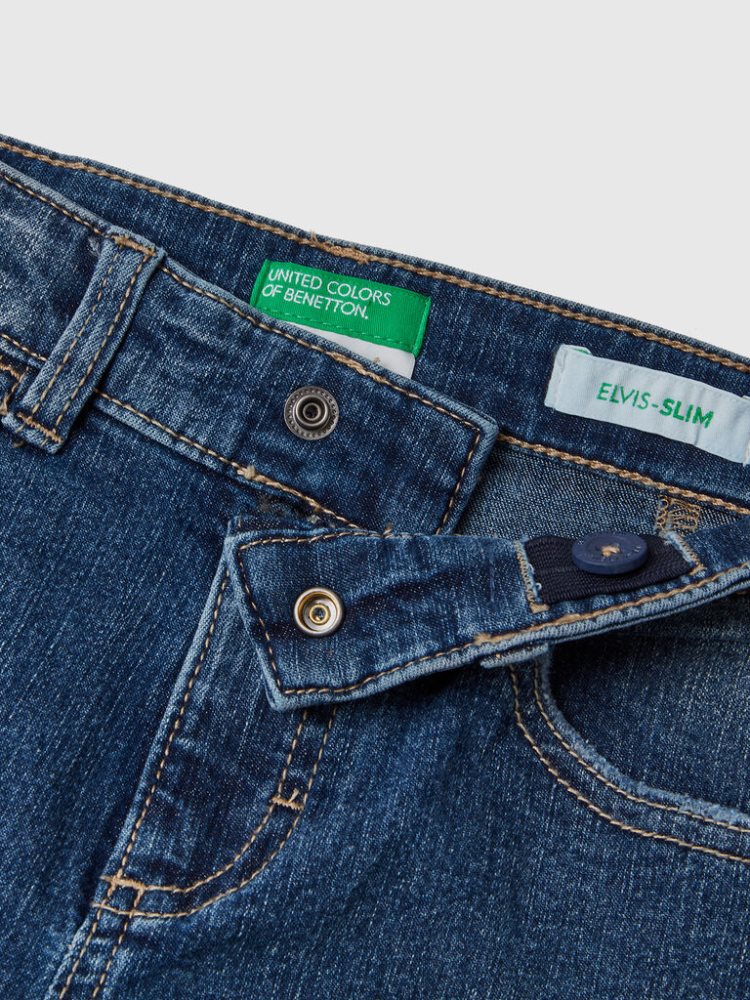 Dark Blue Kids' Benetton Eco-recycle Slim Fit Jeans | AU366959