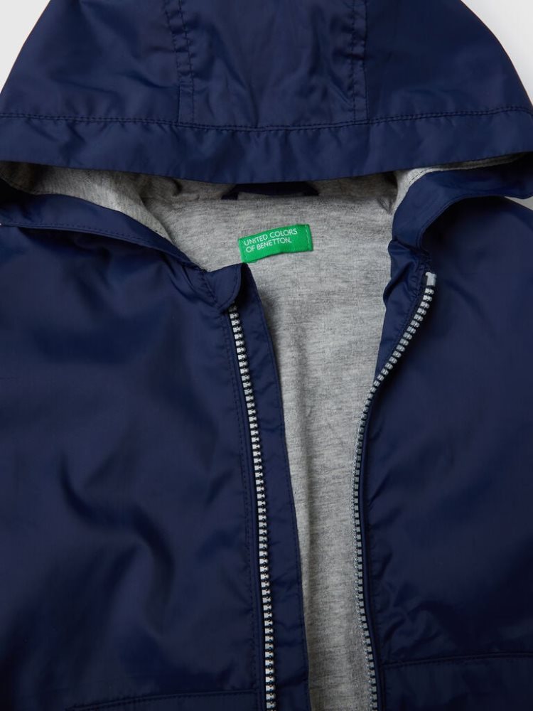 Dark Blue Kids' Benetton Light Hood Jackets | AU894875