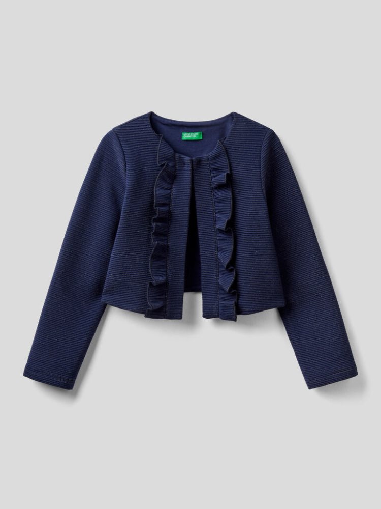 Dark Blue Kids\' Benetton Lurex And Rouches Jackets | AU831113