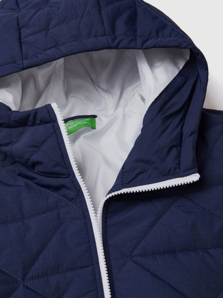 Dark Blue Kids' Benetton Padded Bomber Nylon Light Jackets | AU447560