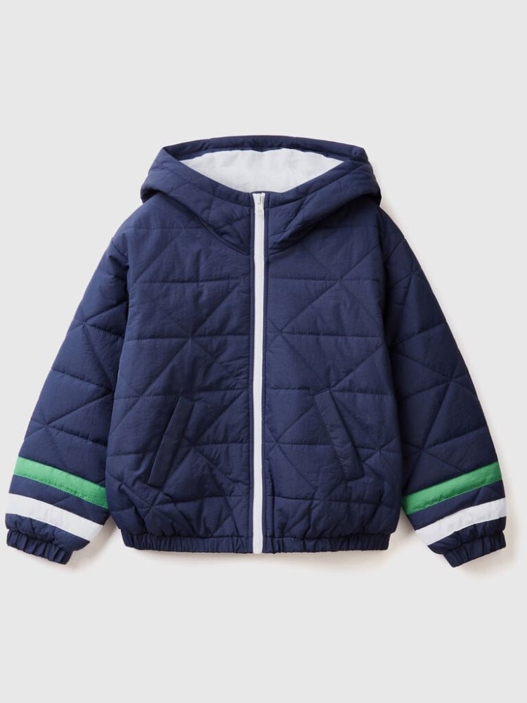 Dark Blue Kids\' Benetton Padded Bomber Nylon Light Jackets | AU447560