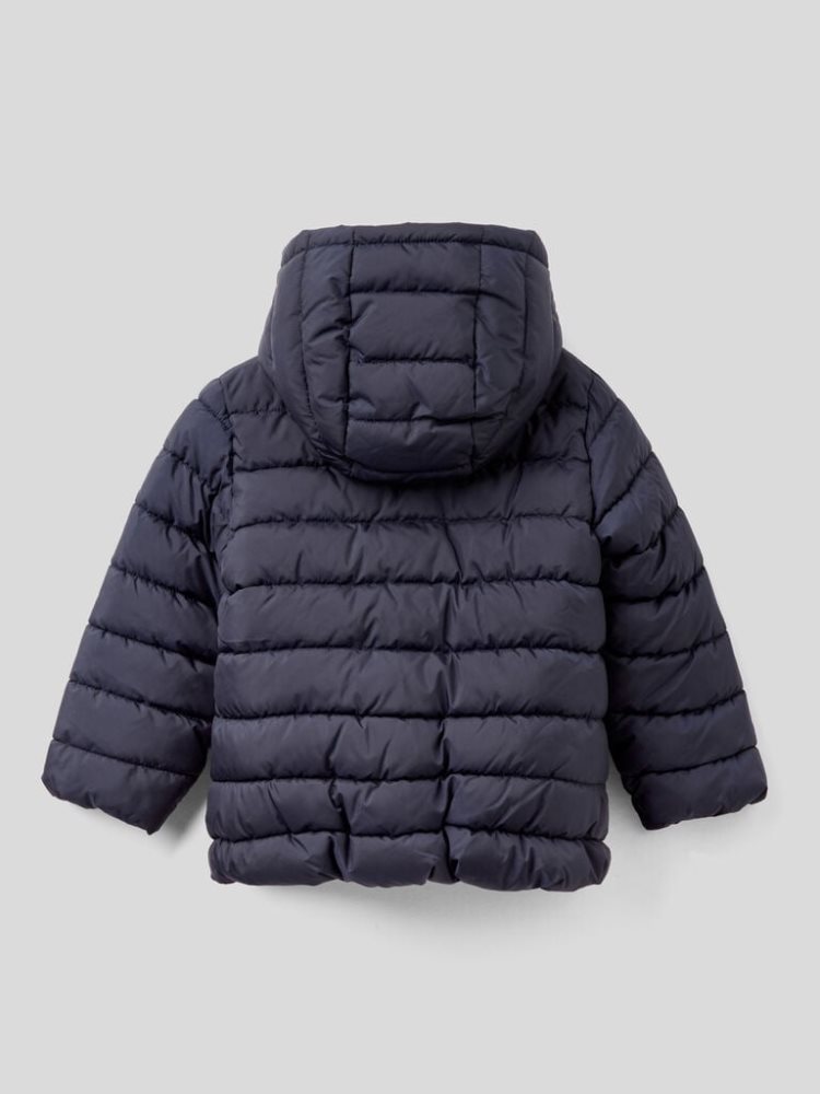 Dark Blue Kids' Benetton Puffer Rouches Padded Jackets | AU166600