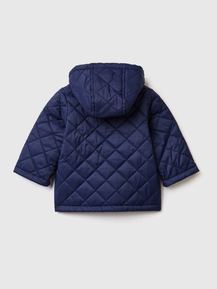 Dark Blue Kids' Benetton Quilted Hood Jackets | AU115059