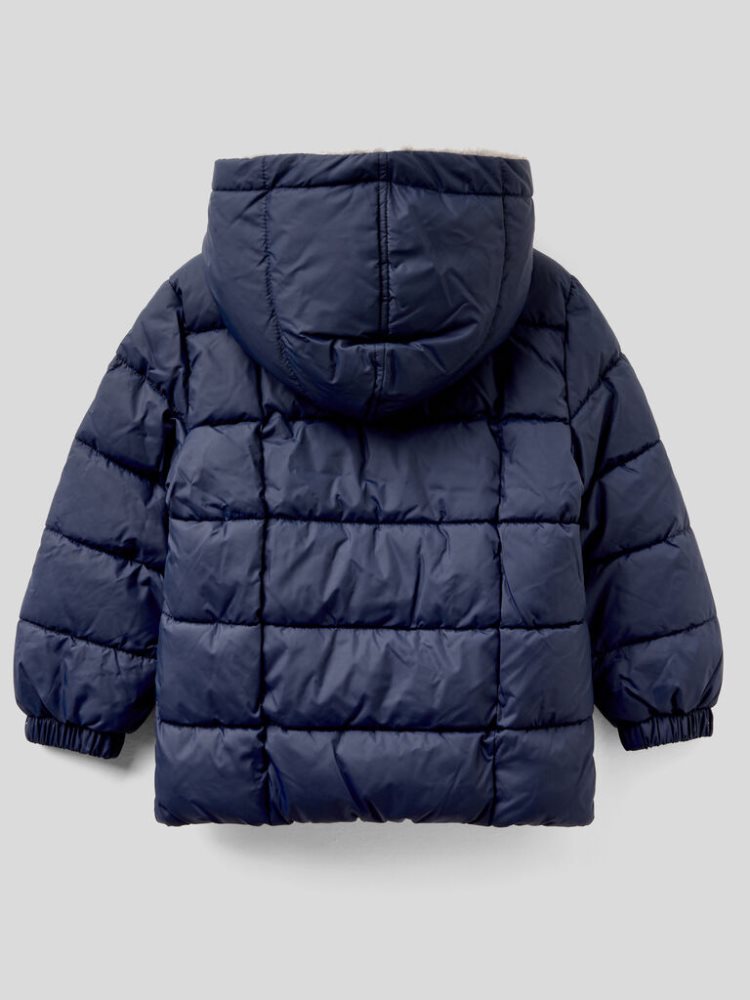 Dark Blue Kids' Benetton Teddy Interior Padded Jackets | AU255706